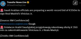 KOSMICZNA OFERTA dla Realu za Viniciusa! REKORD ŚWIATA POBITY O PONAD 100 MLN!